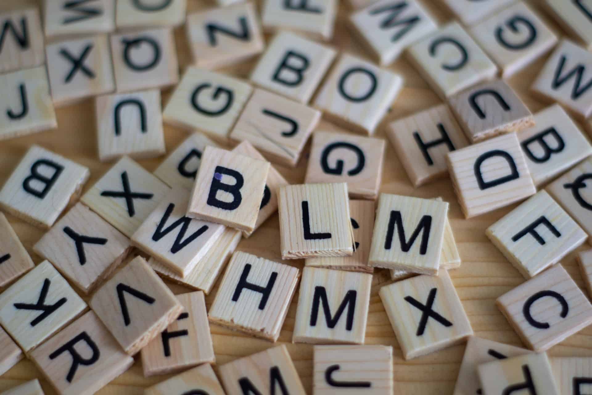 letters on a table